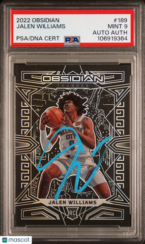2022 Panini Obsidian #189 Jalen Williams signed card PSA 9 Auto A