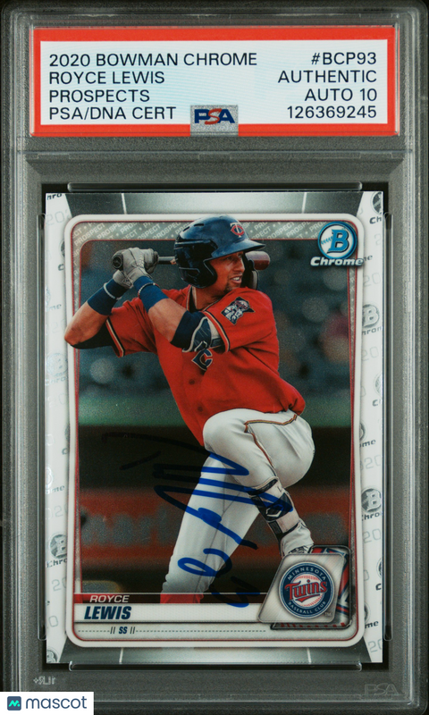 Royce Lewis 2020 Bowman Chrome Prospects #BCP93 Signed Card PSA Auto 10 Autograp