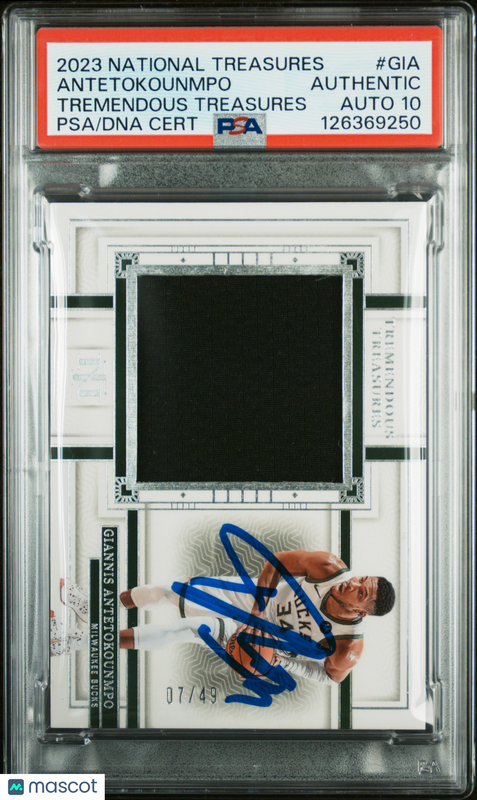 Giannis Antetokounmpo 2023 National Treasures#GIA 07/49 Signed Card PSA Auto 10