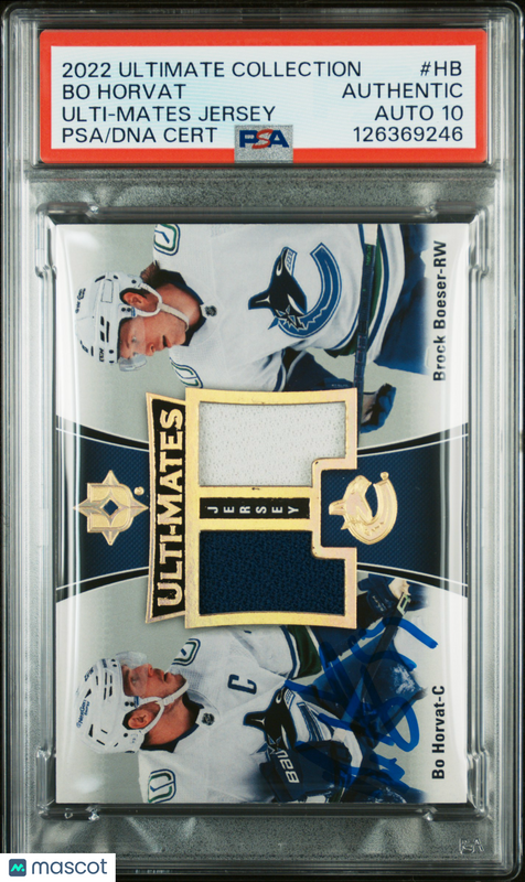 Bo Horvat 2022 Upper Deck Ultimate Ulti-Mates Jersey #HB Signed Card PSA Auto 10