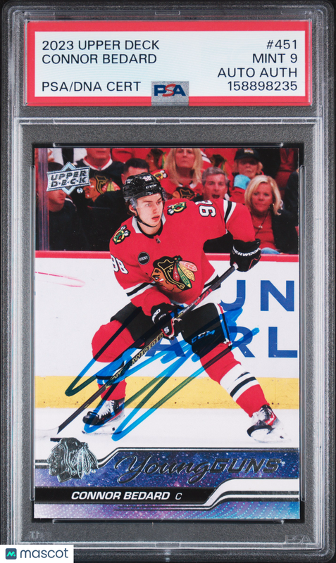 2023 Upper Deck #451 Connor Bedard Signed Card PSA 9 Auto A Autographed
