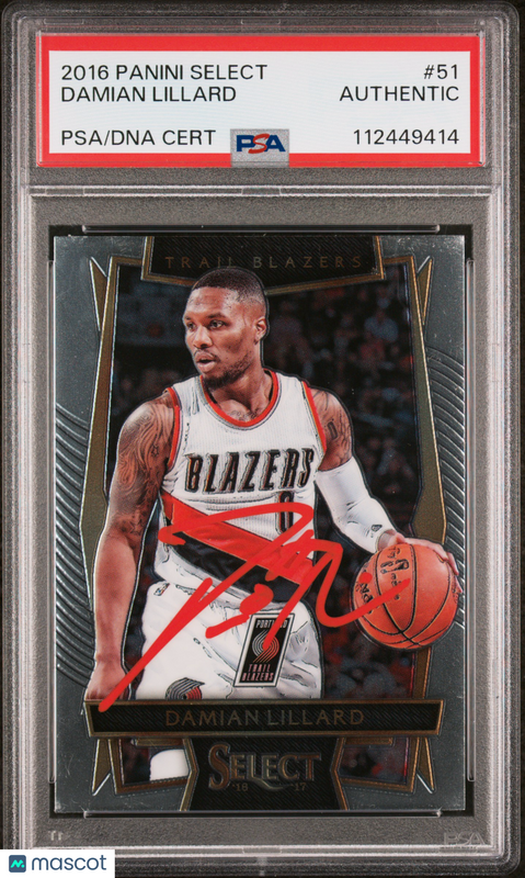 2016 Panini Select #51 Damian Lillard signed card PSA A Auto A