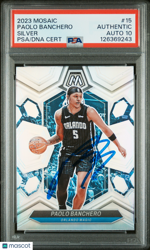Paolo Banchero 2023 Panini Mosaic #15 Silver Signed Card PSA Auto 10 Autographed