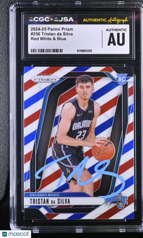 Tristan da Silva 2024-25 Panini Prizm Red White Blue#256 Signed Card CGC JSA Aut