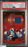 Barry Sanders 2002 Donruss Classics Mat #CM12 Signed Card PSA A Auto 10