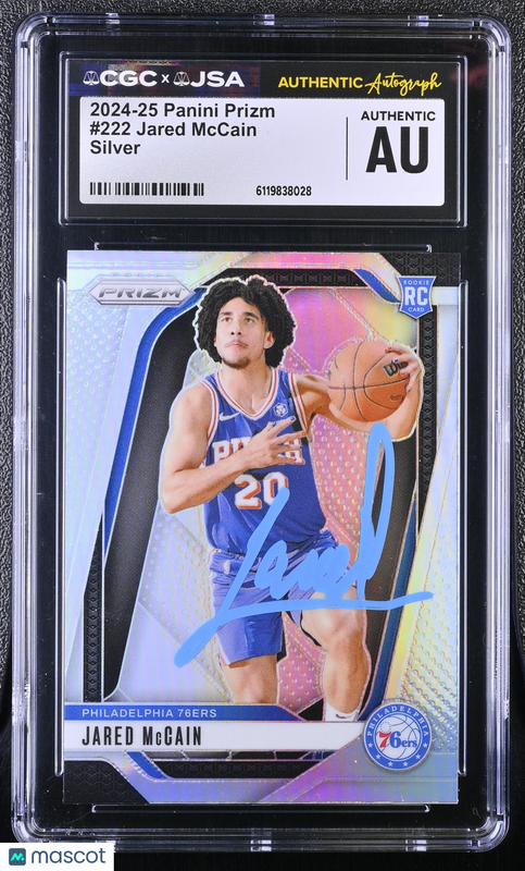 Jared McCain 2024-25 Panini Prizm Silver#222 Signed Card CGC Auth JSA Auto Auth