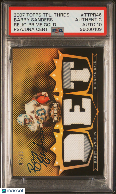 2007 Topps Triple Threads Relic-Prime Gold #TTPR46 Barry Sanders Signed Card PSA
