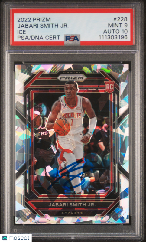 2022 Panini Prizm #228 Jabari Smith JR. Ice signed card PSA 9 Auto 10
