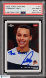 2009 Topps Chrome #101 Stephen Curry Signed Card PSA 8 Auto 10 Autographed