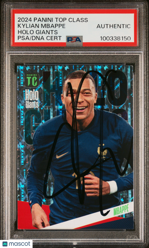 2024 Panini Top Class Holo Giants Kylian Mbappe Signed Card PSA Auto Autographed