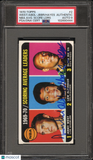 1970 Topps #1 Kareem Abdul-Jabbar Jerry West Elvin Hayes Signed Card PSA Auto 9