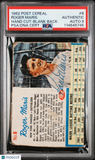 Roger Maris 1962 Post Cereal Hand Cut Blank Back#6 Signed Card PSA A Auto 9 Auto