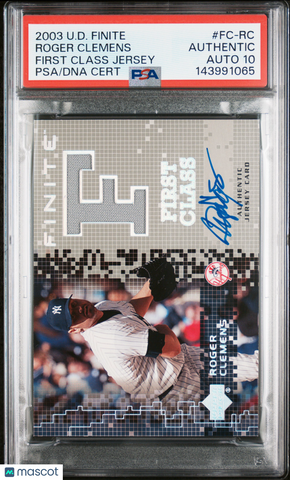 2003 Upper Deck Finite First #FC-RC Roger ClemensSigned Card Auto 10 PSA Yankees