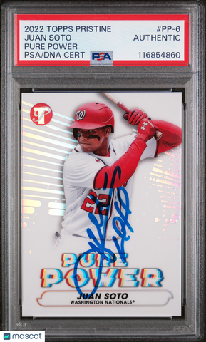 2022 Topps Pristine Pure Power #PP-6 Juan Soto signed card PSA A Auto Nationals
