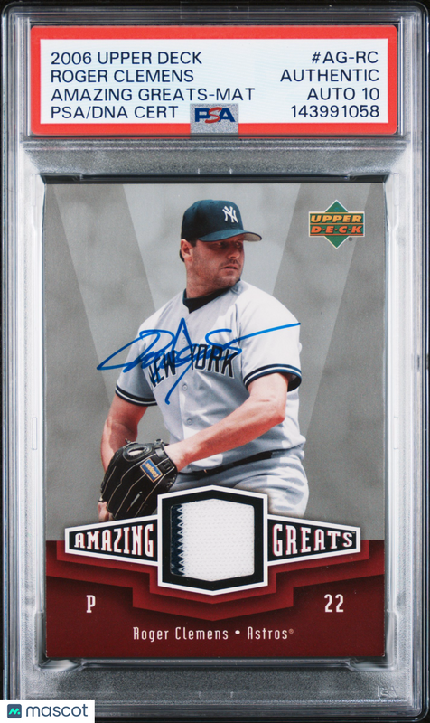 2006 Upper Deck Amazing Mat#AG-RC Roger Clemens Signed Card Auto 10 PSA Slabbed Astros