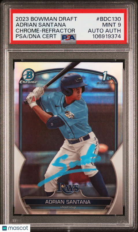 2023 Bowman Draft #BDC130 Adrian Santana Chrome Refr signed card PSA 9 Auto A
