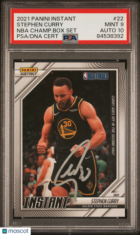 2021 Panini Instant NBA Champ Box Set #22 Stephen Curry signed PSA 9 Auto 10