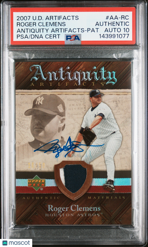 2007 Upper Deck Artifacts Pat#AA-RC Roger Clemens Signed Card Auto 10 PSA Astros