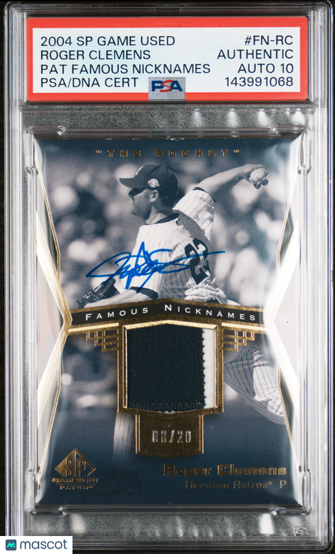 2004 SP Game Used Patch #FN-RC 08/20 Roger Clemens Signed Card PSA Auto 10 Yanke