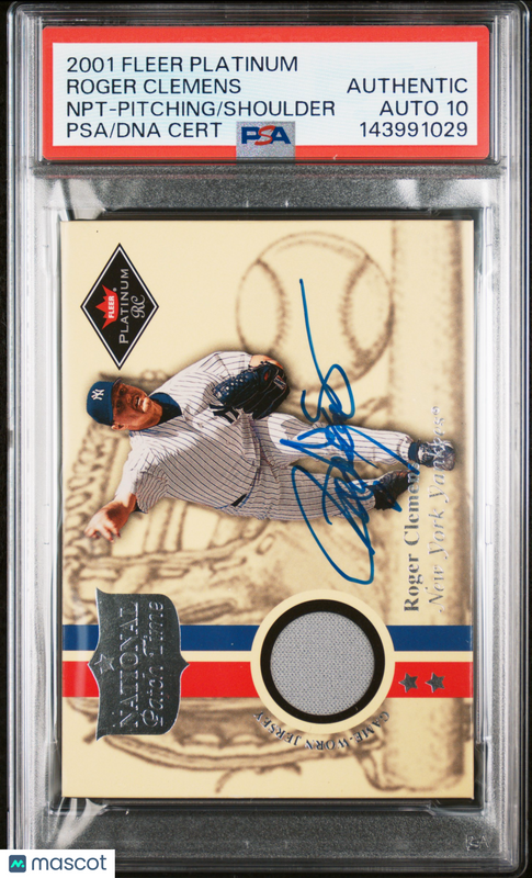 2001 Fleer Platinum National Patch Roger Clemens Signed Card Auto 10 PSA Yankees