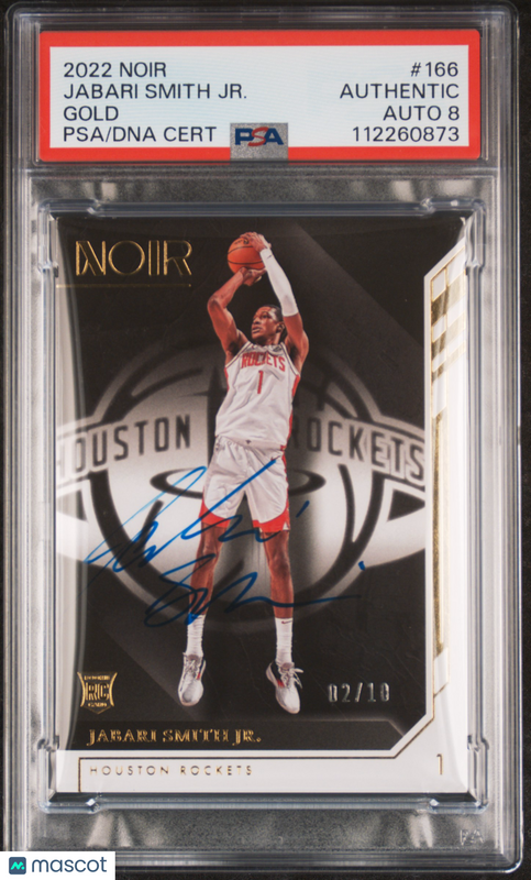 2022 Panini Noir #166 Jabari Smith JR. Gold 02/10 signed card PSA A Auto 8