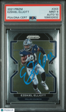 2021 Panini Prizm #243 Ezekiel Elliott signed card PSA 9 Auto 10