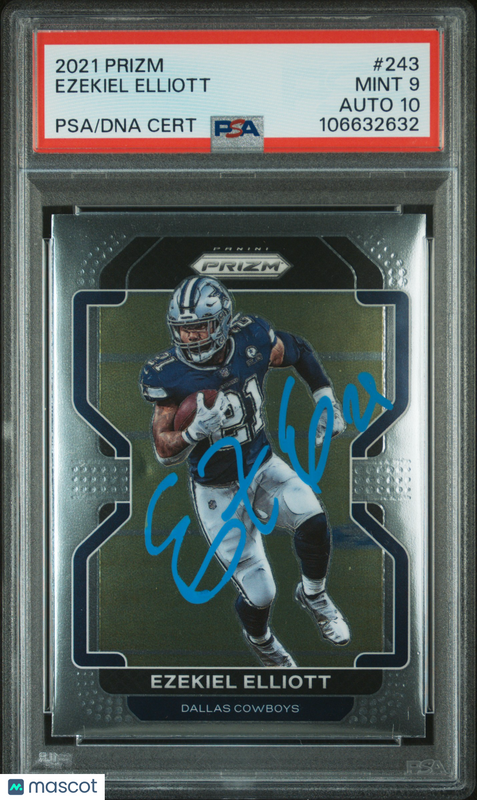 2021 Panini Prizm #243 Ezekiel Elliott signed card PSA 9 Auto 10