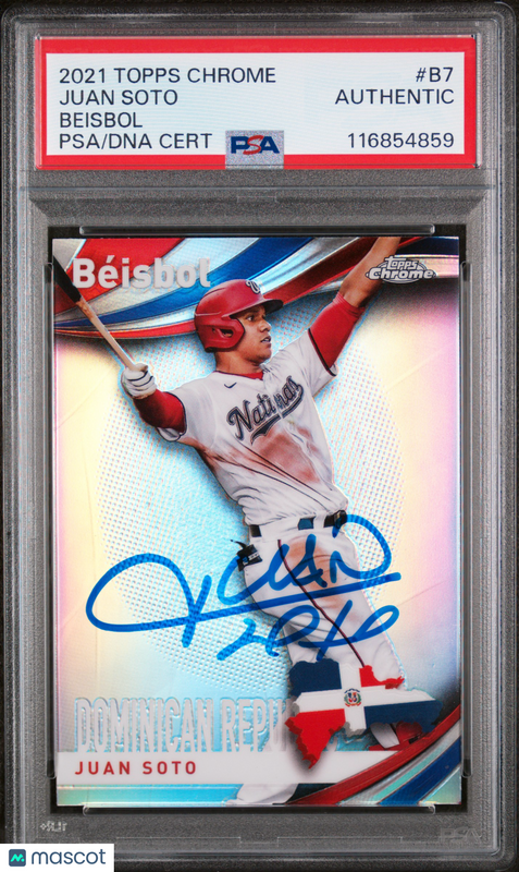 2021 Topps Chrome Beisbol #B7 Juan Soto signed card PSA A Auto A