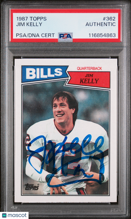 1987 Topps #362 Jim Kelly signed card PSA A Auto A