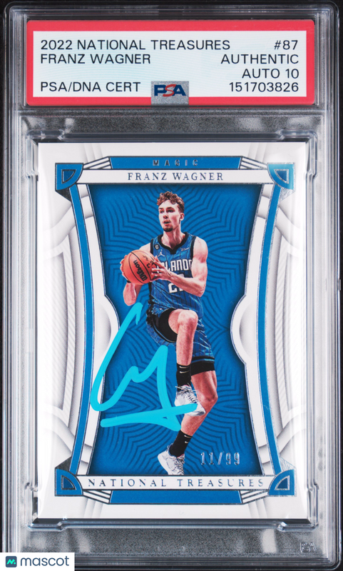 2022 Panini National Treasures #87 11/99 Franz Wagner Signed Card PSA A Auto 10 Autographed