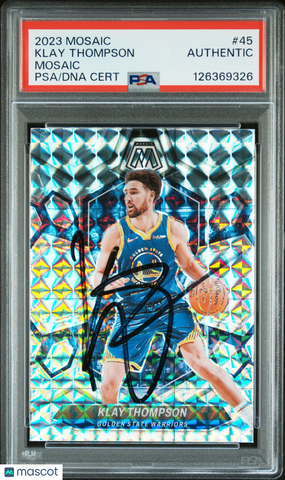 2023 Panini Mosaic #45 Klay Thompson signed card PSA A Auto A