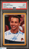 2009 Topps #321 Stephen Curry Gold signed card PSA 7 Auto A