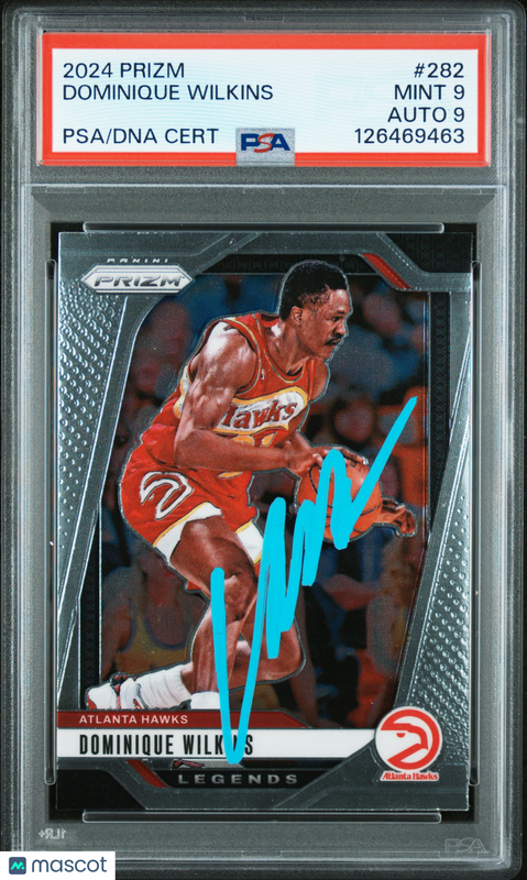 Dominique Wilkins 2024 Panini Prizm #282 Signed Card PSA 9 Auto 9 Autographed