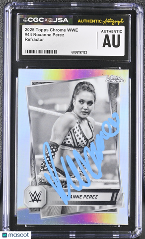 Roxanne Perez 2025 Topps Chrome WWE Refractor#44 Signed Card CGC Auth JSA Auto
