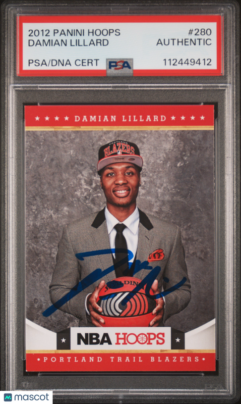 2012 Panini Hoops #280 Damian Lillard Rookie signed card PSA A Auto A
