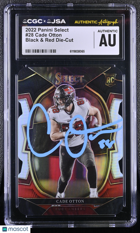 2022 Panini Select Black Red Die-Cut#28 Cade Otton Signed Card CGC JSA Auto Auth