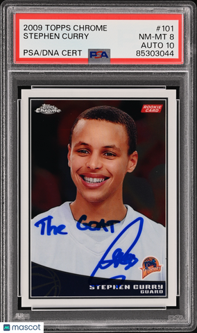 2009 Topps Chrome #101 Stephen Curry signed card PSA 8 Auto 10