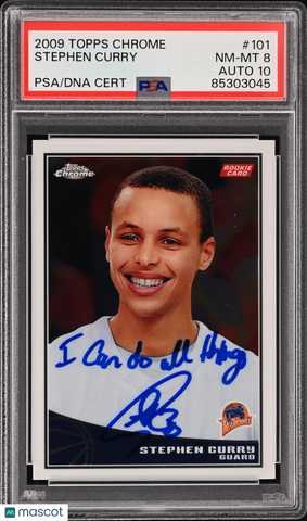 2009 Topps Chrome #101 Stephen Curry signed card PSA 8 Auto 10