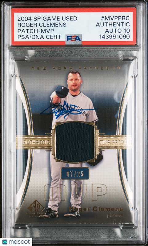 2004 SP Game Used #MVPPRC 07/25 Roger Clemens Signed Card Auto 10 PSA Yankees
