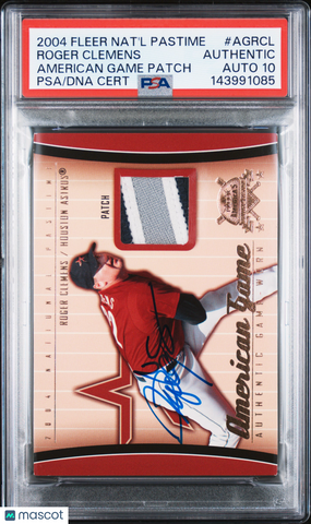 2004 Fleer National Pastime #AG-RCL 11/47 Roger Clemens Signed Card PSA Auto 10