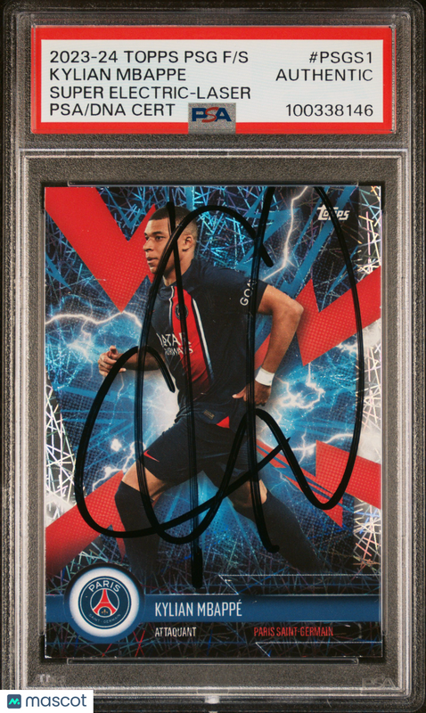 2023 Topps PSG F/S Super Electric Laser#PSGS1 Kylian Mbappe Signed Card PSA Auto