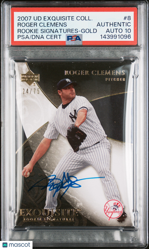 2007 UD Exquisite Collection Gold#8 24/75 Roger Clemens Signed Card Auto 10 PSA