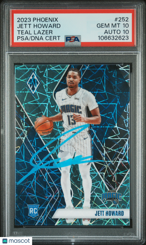 2023 Panini Phoenix #252 Jett Howard Teal Lazer signed card PSA 10 Auto 10