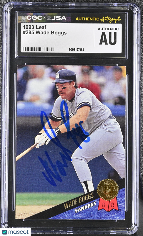 Wade Boggs 1993 Leaf #285 Signed Card CGC Authentic JSA Auto Auth Autographed