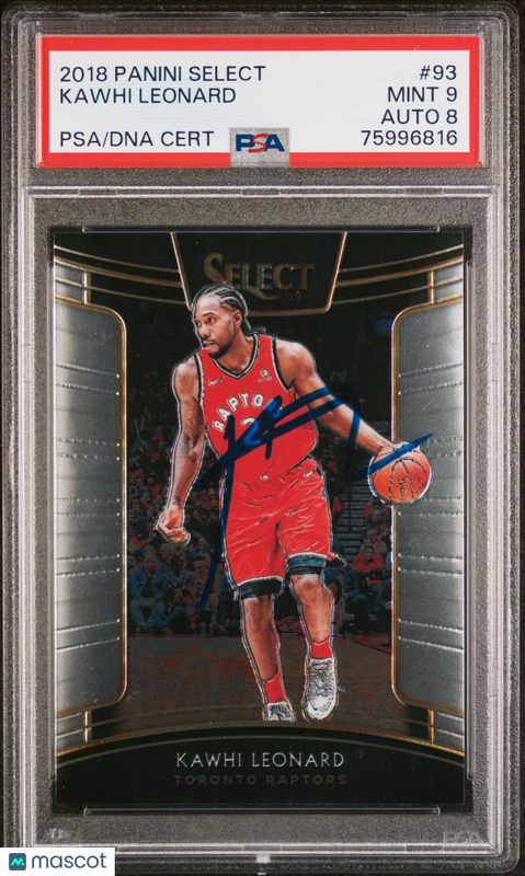 2018 Panini Select #93 Kawhi Leonard Signed Card PSA 9 Auto 8 Autographed