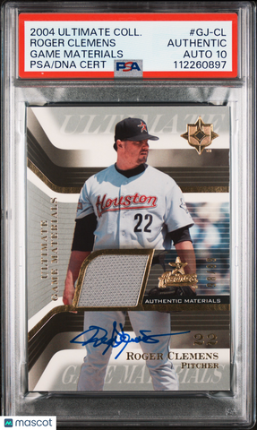 2004 Ult Collection Game Mats #GJ-CL Roger Clemens signed card PSA A Auto 10