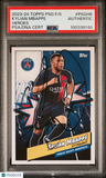 2023 Topps PSG Fan Set Heroes #PSGH6 Kylian Mbappe Signed Card PSA Auto