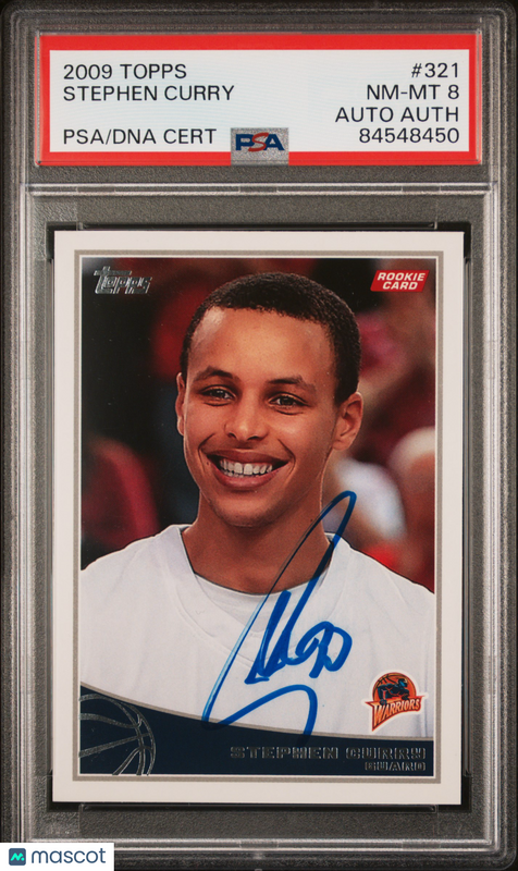 2009 Topps #321 Stephen Curry Signed Card Auto A PSA 8 Slabbed GS Warriors