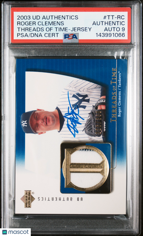 2003 UD Authentics Threads Of Time#TT-RC Roger Clemens Signed Card Auto 9 PSA