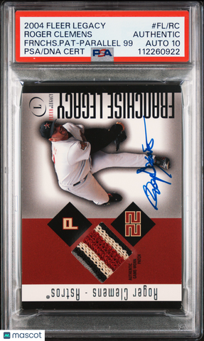 2004 Fleer Leg Frnchs Ptch #FL/RC Roger Clemens Pat Prl 99 signed SA A Auto 10